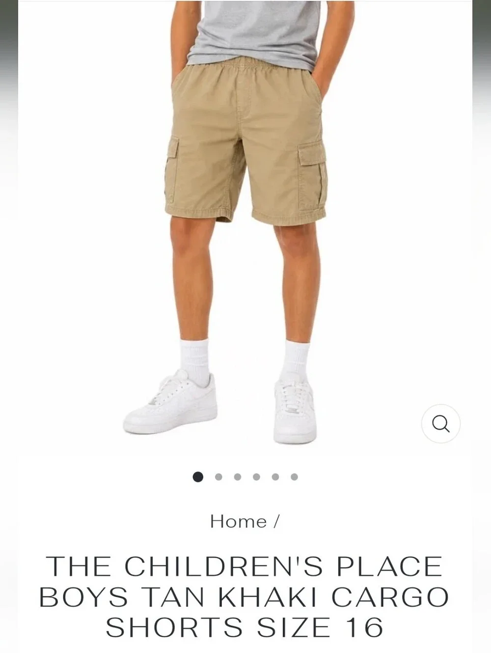 The Children's Place Khaki Cargo Shorts - Beige/Tan SIze 16 NWT Back To SCHOOL